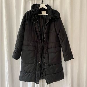 A new day long black puffer jacket